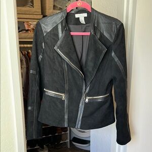 H&M Black Faux Suede & Leather Jacket